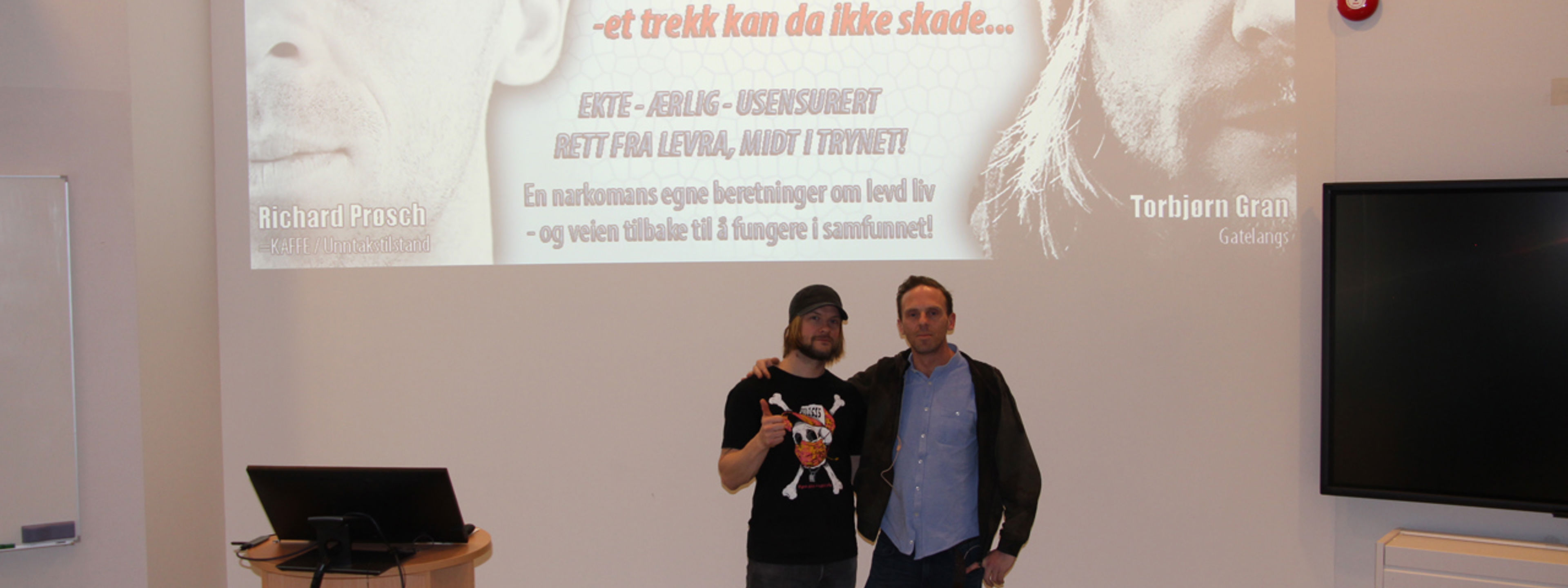 Foredrag om rus i auditoriet.